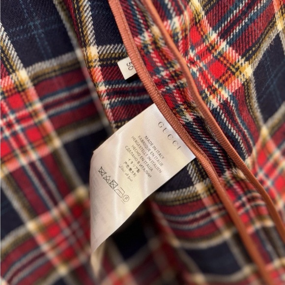 Gucci Wool Blend Sport Jacket Red/Blue Plaid Cocktail Attire Men’s Size 50L - Picture 5 of 10